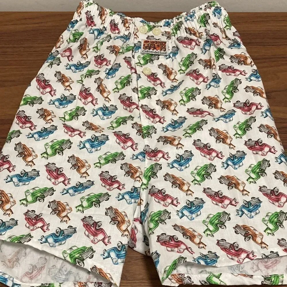 Colori Del Sole NWOT Mens Cotton Boxer Shorts Underwear. Size M. Truck Motif.